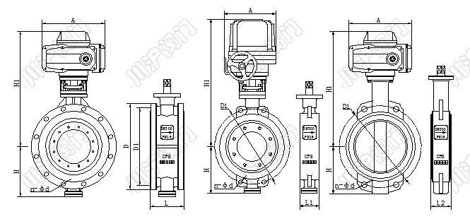 電動調節蝶閥-圖紙