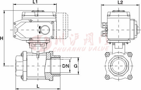 電動(dòng)內(nèi)螺紋球閥圖紙
