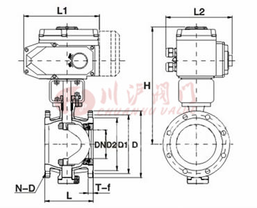 電動V型球閥結構圖