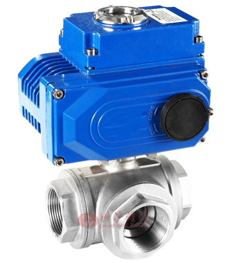 電動三通內螺紋球閥