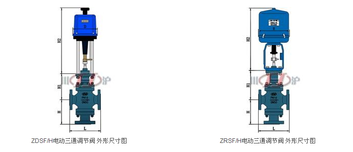 電動三通調節閥結構圖_調節閥