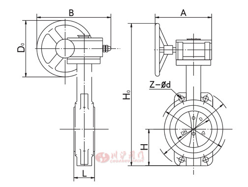 D371X_蝸輪蝶閥_結構圖