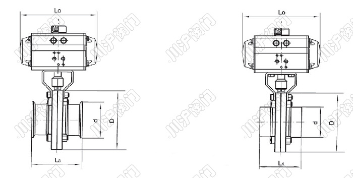 氣動衛生級蝶閥結構圖