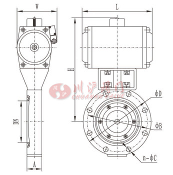 氣動高真空蝶閥結構圖