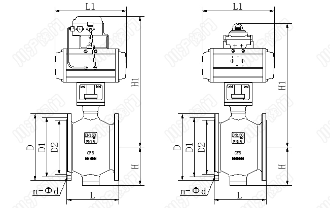 氣動偏心半球閥結構圖