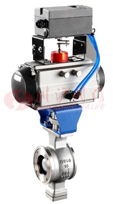 氣動調節球閥對夾式