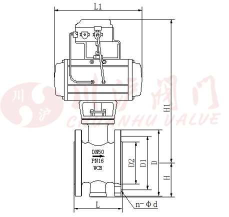 氣動調節球閥圖紙