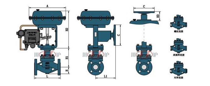 氣動籠式調節閥結構圖