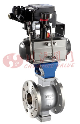 氣動V型調節球閥