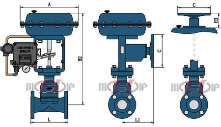 氣動隔膜調(diào)節(jié)閥結(jié)構(gòu)圖