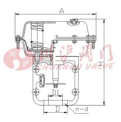 ZHA\B型氣動薄膜執行器結構圖