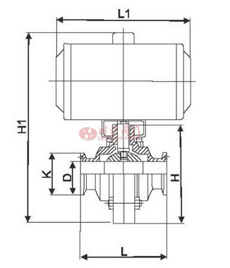 氣動衛生級蝶閥結構圖
