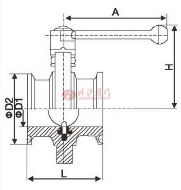 衛生級快裝蝶閥結構圖