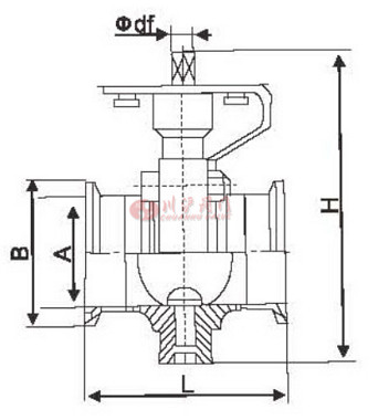 衛生級帶支架蝶閥結構圖